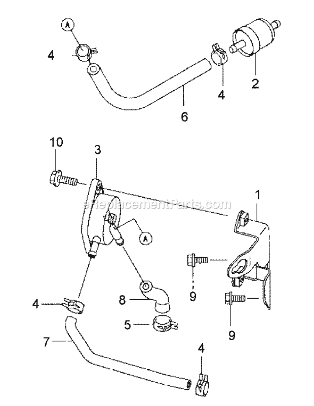 Fh601v-Bs27 Fuel Valve Diagram and Parts List for M48-KW 53BB5DAV750-19-HP Cub Cadet Lawn Tractor